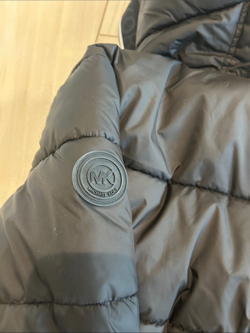 Michael Kors Kids Black Hooded Puffer with Contrast Zip - Picture 6 of 6